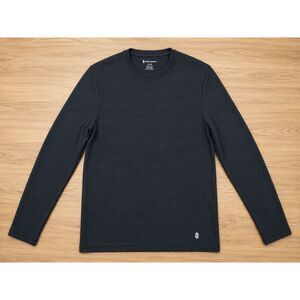 Free Country Mens Large Gray Heather Long Sleeve Performance‎ Shirt Stretch